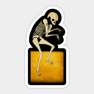 Japanese Woodcut Skeleton Sticker